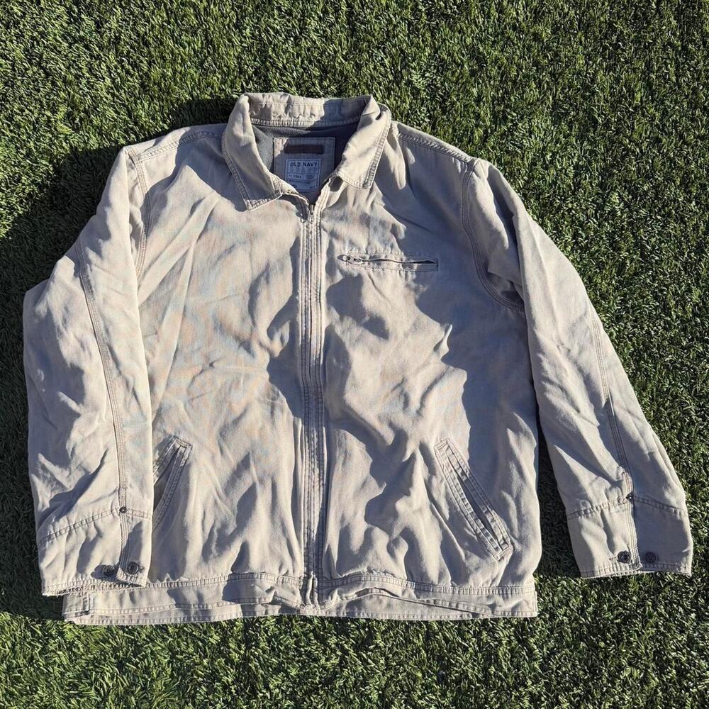Vintage 90s Old Navy Jacket Size XL Brown Beige Tan Grail